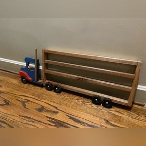 Wooden wall hanging for small cars, trucks etc.